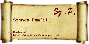 Szonda Pamfil névjegykártya
